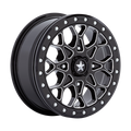 MSA Offroad Wheels - M48 PORTAL BEADLOCK - Black - GLOSS BLACK MILLED WITH GLOSS BLACK RING - 15" x 6", 38 Offset, 4x110 (Bolt Pattern), 86mm HUB