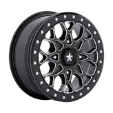 MSA Offroad Wheels - M48 PORTAL BEADLOCK - Black - GLOSS BLACK MILLED WITH GLOSS BLACK RING - 15" x 6", 38 Offset, 4x137 (Bolt Pattern), 96mm HUB