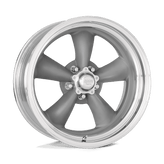 American Racing Vintage - VN205 CLASSIC TORQ THRUST II CUSTOM - Gunmetal - TORQ THRUST GRAY POLISHED LIP - 15" x 10", -37 Offset, 5x114.3 (Bolt Pattern), 83.1mm HUB