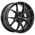 Dai Alloys - Elegante - Black - Gloss Black - Machined Face - Smoked Clear - 17" x 7.5", 40 Offset, 5x114.3 (Bolt Pattern), 73.1mm HUB