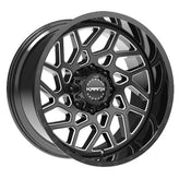 KranK Off-road - Ambush - Black - Gloss Black Milled - 22" x 9.5", 25 Offset, 6x135, 139.7 (Bolt Pattern), 108mm HUB