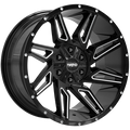 Ruffino HARD - Voodoo - Black - Gloss Black - Milled Edge - 20" x 10", -12 Offset, 6x135, 139.7 (Bolt Pattern), 87.1mm HUB