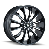 Mazzi - FUSION - Black - GLOSS BLACK/MACHINED FACE - 22" x 9.5", 30 Offset, 6x135, 139.7 (Bolt Pattern), 106mm HUB