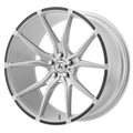 Asanti Black - ABL-13 VEGA - Silver - BRUSHED SILVER CARBON FIBER INSERT - 22" x 10.5", 35 Offset, 5x112 (Bolt Pattern), 72.56mm HUB