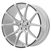 Asanti Black - ABL-13 VEGA - Silver - BRUSHED SILVER CARBON FIBER INSERT - 22" x 10.5", 35 Offset, 5x112 (Bolt Pattern), 72.56mm HUB