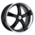 TSW Wheels - JARAMA - Black - GLOSS BLACK W/ MIRROR CUT LIP - 17" x 8", 2 Offset, 5x114.3 (Bolt Pattern), 76.1mm HUB