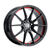 OE Creations - PR193 - Black - GLOSS BLACK RED MACHINED - 18" x 9", 30 Offset, 5x114.3 (Bolt Pattern), 70.7mm HUB