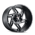 American Truxx - SPURS - Black - BLACK/MILLED - 24" x 14", -76 Offset, 8x165.1 (Bolt Pattern), 125.2mm HUB