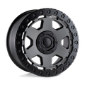 Mandrus - FORSCHER - Gunmetal - MATTE GUNMETAL WITH BLACK LIP EDGE - 16" x 8", 45 Offset, 6x130 (Bolt Pattern), 84.1mm HUB