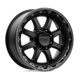 KMC Wheels - KM548 CHASE - Black - SATIN BLACK WITH GLOSS BLACK LIP - 20" x 9", 18 Offset, 8x180 (Bolt Pattern), 124.2mm HUB