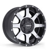 KranK Off-road - Slick - Black - Gloss Black Machined - 17" x 9", 18 Offset, 5x127, 139.7 (Bolt Pattern), 77.8mm HUB