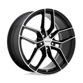 Petrol Wheels - P5C - Black - GLOSS BLACK WITH MACHINED FACE - 18" x 8", 40 Offset, 5x108 (Bolt Pattern), 72.1mm HUB