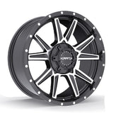 KranK Off-road - Cylinder - Black - Gloss Black Machined - 18" x 9", 18 Offset, 5x127, 139.7 (Bolt Pattern), 77.8mm HUB