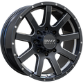 Envy Wheels - CRAZE - Gunmetal - GLOSS DARK GUN METAL / UNDERCUT / SIDE MILL / MILLED RIVETS - 20" x 9", 18 Offset, 8x180 (Bolt Pattern), 125.2mm HUB