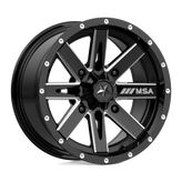 MSA Offroad Wheels - M41 BOXER - Black - GLOSS BLACK MILLED - 14" x 7", -47 Offset, 4x110 (Bolt Pattern), 86mm HUB