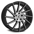 Kraze Wheels - SPINNER - Black - BLACK/MACHINED - 22" x 8.5", 40 Offset, 5x114.3 (Bolt Pattern), 74.1mm HUB