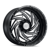 American Truxx - TWISTED - Black - MATTE BLACK/MILLED - 22" x 12", -44 Offset, 8x165.1 (Bolt Pattern), 125.2mm HUB