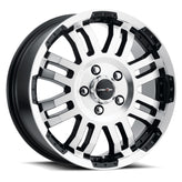 Vision Wheel Off-Road - 375 WARRIOR - Black - Gloss Black Machined Face - 16" x 6.5", 45 Offset, 5x130 (Bolt Pattern), 84mm HUB