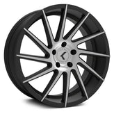 Kraze Wheels - SPINNER - Black - BLACK/MACHINED - 22" x 8.5", 40 Offset, 5x120 (Bolt Pattern), 74.1mm HUB