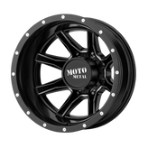 Moto Metal - MO995 - Gunmetal - SATIN BLACK MILLED - REAR - 17" x 6.5", -155 Offset, 8x210 (Bolt Pattern), 154.3mm HUB