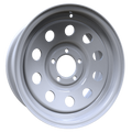 Envy Wheels - TRAILER STEEL MODULAR - White - WHITE / RED AND BLUE PIN STRIPE - 15" x 6", 0 Offset, 5x114.3 (Bolt Pattern), 84mm HUB
