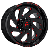 Fuel - D638 VORTEX - Black - GLOSS BLACK RED TINTED CLEAR - 22" x 12", -44 Offset, 8x165.1 (Bolt Pattern), 125.1mm HUB