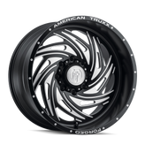 American Truxx - TWISTED - Black - MATTE BLACK/MILLED - 22" x 12", -44 Offset, 8x180 (Bolt Pattern), 124.2mm HUB