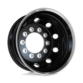 ATX - AO404 JOURNEY - Black - GLOSSY BLACK WITH POLISHED LIP OUTER - 22.5" x 14", -165 Offset, 10x285.75 (Bolt Pattern), 220.1mm HUB