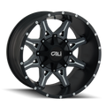 Cali Off-Road - OBNOXIOUS - Black - SATIN BLACK/MILLED SPOKES - 20" x 9", 0 Offset, 8x180 (Bolt Pattern), 124.1mm HUB
