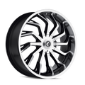 Kraze Wheels - SCRILLA - Black - BLACK/MACHINED - 24" x 9.5", 18 Offset, 5x127, 139.7 (Bolt Pattern), 87mm HUB