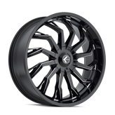 Kraze Wheels - SCRILLA - Black - BLACK/MILLED - 22" x 9.5", 30 Offset, 6x135, 139.7 (Bolt Pattern), 100.3mm HUB