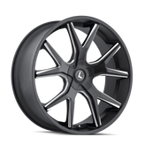 Kraze Wheels - SPLTZ - Black - BLACK/MILLED - 22" x 9.5", 18 Offset, 5x115, 120 (Bolt Pattern), 74.1mm HUB