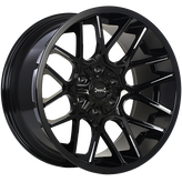 Ruffino HARD - Tactical - Black - Gloss Black - Milled Edge - 20" x 10", -12 Offset, 5x127, 139.7 (Bolt Pattern), 77.8mm HUB