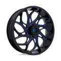 Fuel UTV - D778 RUNNER UTV - Black - GLOSS BLACK MILLED CANDY BLUE - 24" x 7", 13 Offset, 4x156 (Bolt Pattern), 132mm HUB