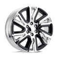 OE Creations - PR202 - Chrome - CHROME WITH GLOSS BLACK ACCENTS - 22" x 9", 28 Offset, 6x139.7 (Bolt Pattern), 78.1mm HUB