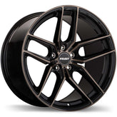 Fast Wheels - Aristo - Black - Gloss Black with Machined Face and Smoked Clear - 19" x 11", 40 Offset, 5x105 (Bolt Pattern), 72.6mm HUB