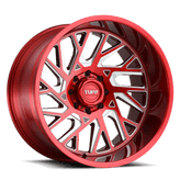 Tuff Wheels - T4B - Candy Red with Milled Spoke - 26" x 14", -72 Offset, 6x139.7 (Bolt Pattern), 112.1mm HUB