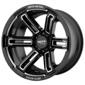Moto Metal - MO991 RUKUS - Black - Gloss Black Milled - 17" x 9", -12 Offset, 8x165.1 (Bolt Pattern), 125.1mm HUB