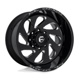 Fuel - D637 VORTEX - Black - GLOSS BLACK MILLED - 20" x 10", -18 Offset, 8x165.1 (Bolt Pattern), 125.1mm HUB