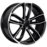 ART - Replica 129 - Black - Gloss Black - Machined Face - 19" x 8.5", 30 Offset, 5x112 (Bolt Pattern), 66.5mm HUB