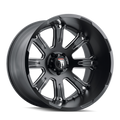 American Truxx - BOMB - Black - BLACK/MILLED - 20" x 12", -44 Offset, 8x170 (Bolt Pattern), 125.2mm HUB