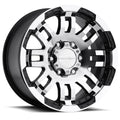 Vision Wheel HD - 375 WARRIOR - Black - Gloss Black Machined Face - 16" x 6", 0 Offset, 6x139.7 (Bolt Pattern), 108mm HUB
