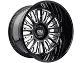 Cali Off-Road - VERTEX - Black - Black Milled - 22" x 12", -44 Offset, 6x135 (Bolt pattern), 87.1mm HUB - 9116-22236BM