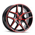 Touren - TR79 - GLOSS BLACK / RED TINT - 18" x 8", 35 Offset, 5x112 (Bolt Pattern), 66.56mm HUB