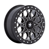 MSA Offroad Wheels - M48 PORTAL BEADLOCK - Black - GLOSS BLACK MILLED WITH GLOSS BLACK RING - 15" x 6", 38 Offset, 4x156 (Bolt Pattern), 115.1mm HUB