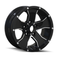 ION Trailer - 14 - Black - BLACK/MACHINED FACE - 15" x 6", 0 Offset, 5x114.3 (Bolt Pattern), 83.82mm HUB