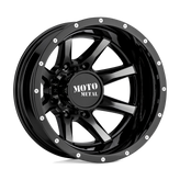 Moto Metal - MO995 - Black - GLOSS BLACK MACHINED - 17" x 6.5", -140 Offset, 8x200 (Bolt Pattern), 142mm HUB