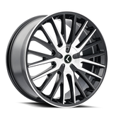 Kraze Wheels - DOUBLE DOWN - Black - BLACK MACHINED - 22" x 8.5", 38 Offset, 5x114.3, 120 (Bolt Pattern), 73mm HUB