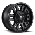Fuel - D596 SLEDGE - Black - Matte Black Gloss Black Lip - 17" x 8", 35 Offset, 5x120 (Bolt Pattern), 65.1mm HUB