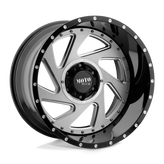 Moto Metal - MO989 CHANGE UP - Black - Gloss Black Milled Brushed Inserts - 20" x 12", -44 Offset, 5x127 (Bolt Pattern), 71.5mm HUB